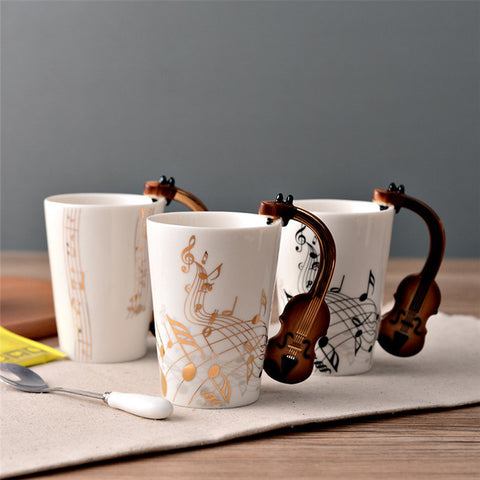 Novelty Guitar Ceramic Cup